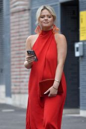 Emily Atack in a Red Dress - Manchester City Centre 08/14/2021
