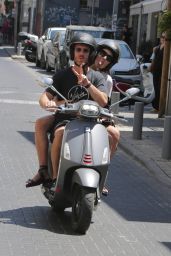 Gal Gadot - Riding on the Back of a Motor Scooter With Husband Yaron Varsano in Tel Aviv 08/26/2021