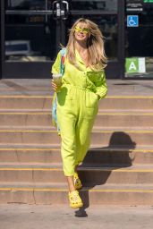 Heidi Klum in a Green Jumpsuit - Los Angeles 08/10/2021