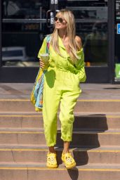 Heidi Klum in a Green Jumpsuit - Los Angeles 08/10/2021