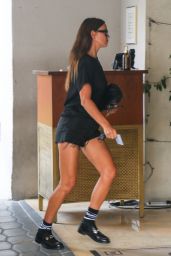 Irina Shayk Leggy in Shotst - The Sunset Towers in Hollywood 08/19/2021