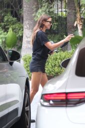 Irina Shayk Leggy in Shotst - The Sunset Towers in Hollywood 08/19/2021