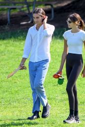 Kaia Gerber at a Dog Park in Los Angeles 08/12/2021