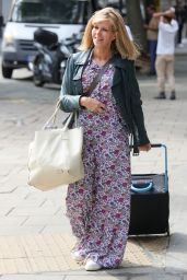 Kate Garraway Wearing a Floral Print Dress in London 08/04/2021
