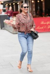 Kelly Brook in Tight Denim and Floral Blouse - London 08/20/2021