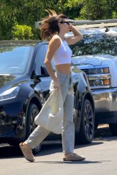 Kendall Jenner in a White Crop Top - West Hollywood 08/07/2021