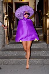 Lady Gaga Wearing All Purple With Marc Jacobs Sunlasses - Radio City Music Hall 08/01/2021