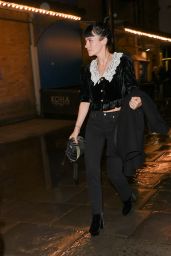 Lily Allen in a White Collard Top and Denim - London 08/09/2021