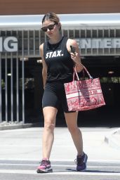 Lucy Hale in a Tank Top and Workout Shorts - Studio City 08/02/2021
