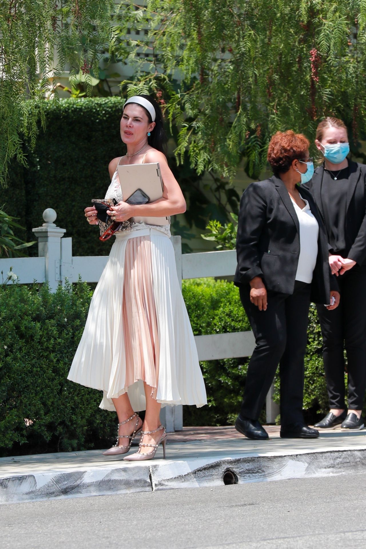 Mariana Klaveno Wearing Pleated Dress - West Hollywood 08/12/2021