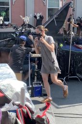 Melanie Scrofano - "The Hardy Boy" Filming Set in Toronto 08/26/2021