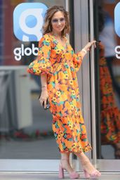 Myleene Klass in a Chic Floral Orange Dress and Heels 08/06/2021
