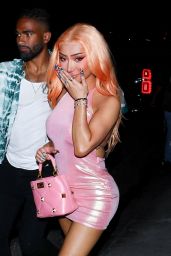 Nikita Dragun in Pink Mini Dress - Bryce Hall