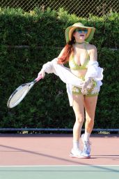 Phoebe Price - Poses and Hits Tennis Balls 08/02/2021