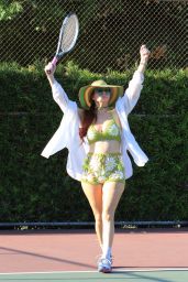 Phoebe Price - Poses and Hits Tennis Balls 08/02/2021