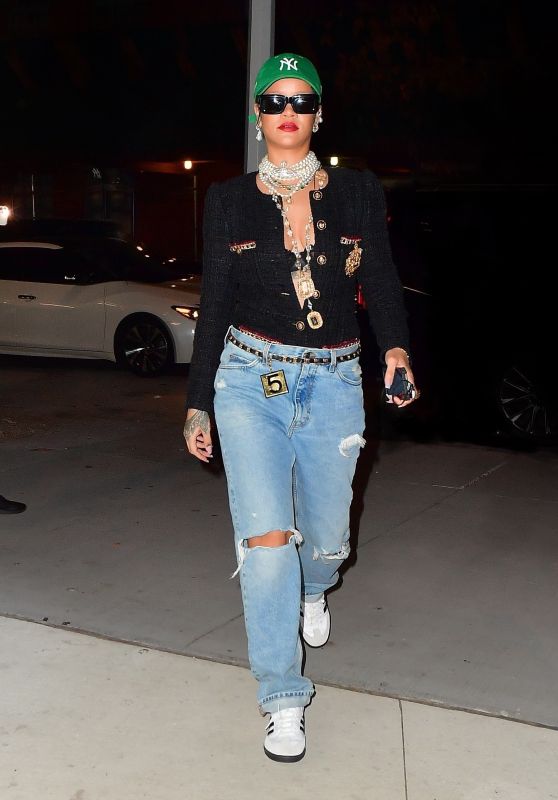 Rihanna Night Out Style - New York 08/15/2021