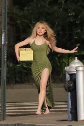 Sabrina Carpenter - Shooting a Music Video for "Skinny Dipping" in NYC 08/27/2021