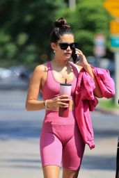 Sara Sampaio in a Pink Workout Outfit - West Hollywood 08/24/2021