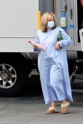 Sarah Paulson as Linda Tripp on the Set of "American Crime Story: Impeachment" - Los Angeles 08/11/2021