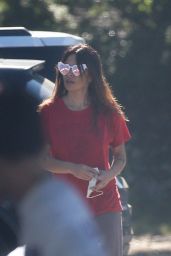 Sarah Shahi Wearing Heart Shaped Sunglasses - LA 08/02/2021
