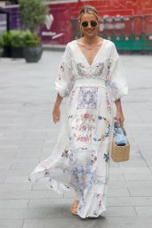 Vogue Williams in a White Summer Floral Dress - London 08/01/2021