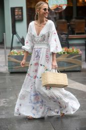 Vogue Williams in a White Summer Floral Dress - London 08/01/2021