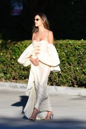 Alessandra Ambrosio wears Shoulder-less Dress and Heels - Malibu 09/04/2021