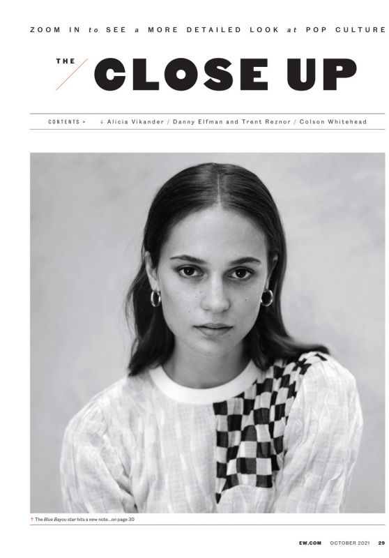 Alicia Vikander - Entertainment Weekly 10/01/2021 Issue