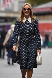 Amanda Holden in a Collard Polka Dot Dress - London 09/10/2021