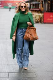 Amanda Holden in a Green Crop Top and Flared Denim - London 09/28/2021
