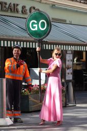 Amanda Holden in a Pink Jumpsuit - London 09/21/2021