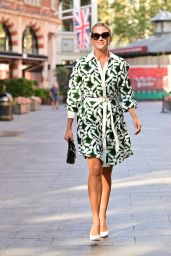 Ashley Roberts in a Bright Flared Floral Dress - London 09/21/2021
