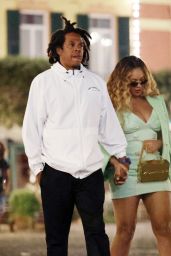Beyonce in a Lime Green Dress in Portofino 09/12/2021