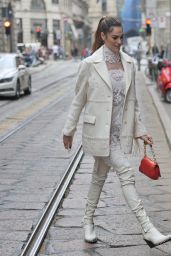 Francesca Sofia Novello at the Ermanno Scervino Fashion Show in Milan 09/25/2021
