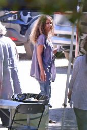Halle Berry - Filming a Commercial for Sweaty Betty Workout Clothes in Malibu 09/14/2021
