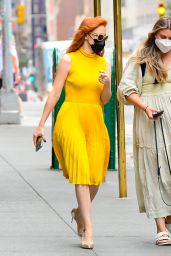 Jessica Chastain in a Yellow Dress   Soho in NYC 09 16 2021   - 58