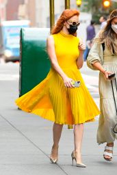 Jessica Chastain in a Yellow Dress   Soho in NYC 09 16 2021   - 89
