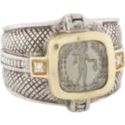 Judith Ripka Glass Inlay & Diamond Ring