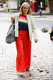 Kate Garraway in a Rainbow Jumper and Bright Orange TRrousers - London 09/27/2021