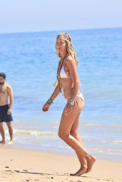 Lady Victoria Hervey in a White Bikini - Beach in Malibu 09/04/2021