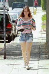 Lauren Parsekian in Denim Ripped Shorts - Sopping in LA 09/08/2021