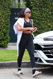Lori Harvey in Black Yoga Pants - West Hollywood 09/02/2021