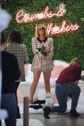 Paris Hilton at Crumbs & Whiskers | Kitten & Cat Cafe on Melrose Ave in LA 09/02/2021