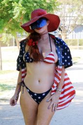 Phoebe Price in an American Flag Bikini - Los Angeles 09/06/2021