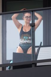 Scheana Shay in a Swimsuit on Her Balcony in LA 09/28/2021