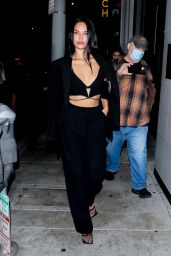 Shanina Shaik in All Black at Catch LA in West Hollywood 09/17/2021