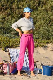 Alessandra Ambrosio on the Beach in Santa Monica 10/22/2021