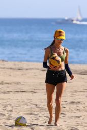 Alessandra Ambrosio - Plays Beach Volleyball in Santa Monica 10/10/2021
