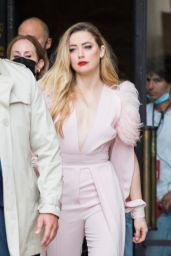 Amber Heard – Leaving L’Oreal Show at Paris Fashion Week 10/03/2021