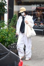 Bella Hadid in a White Ralph Lauren Tracksuit - New York 10/13/2021